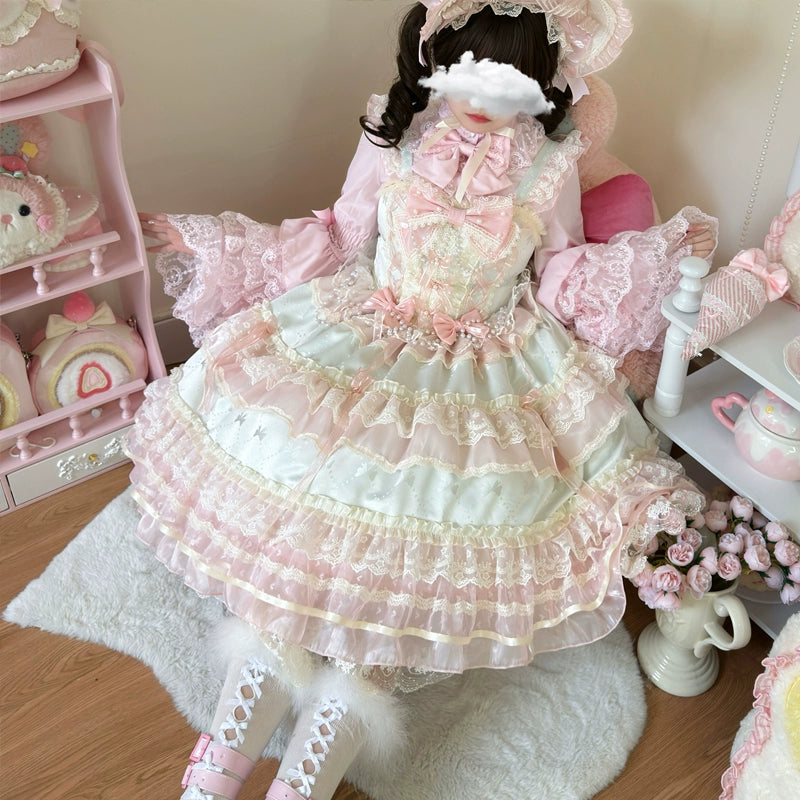 BABY,Fling Love From Juliet柄ドレスJSK♡３点セット 135☆244 Flying Love From Juliet 柄ドールジャンパースカート
